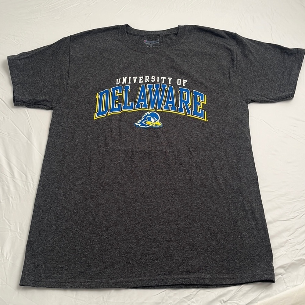 Champion University of Delaware Blue Hens dark gray heather short sleeve t-shirt